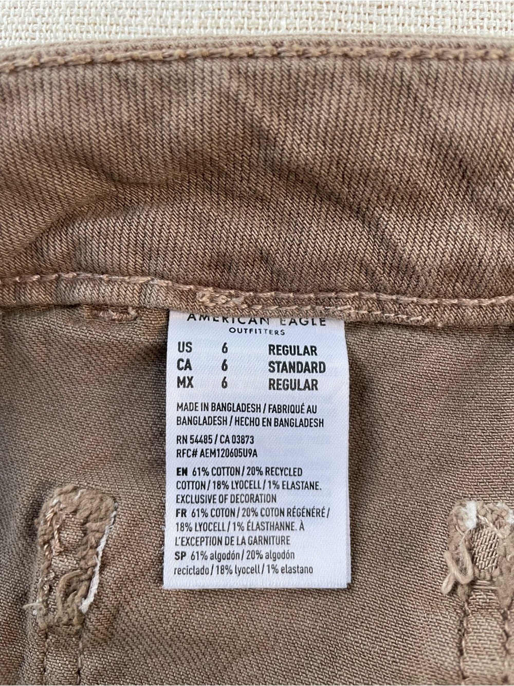 American Eagle Outfitters Women’s Super High-Rise Baggy Wide Leg Taupe Brown 6R - Picture 4 of 13